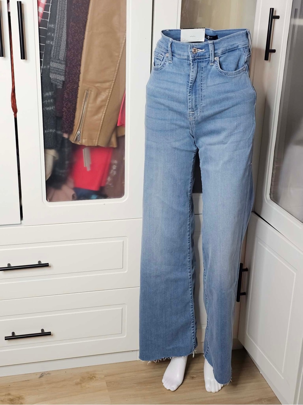 7 For All Mankind Light Blue High-Rise Wide-Leg Jeans - Women
